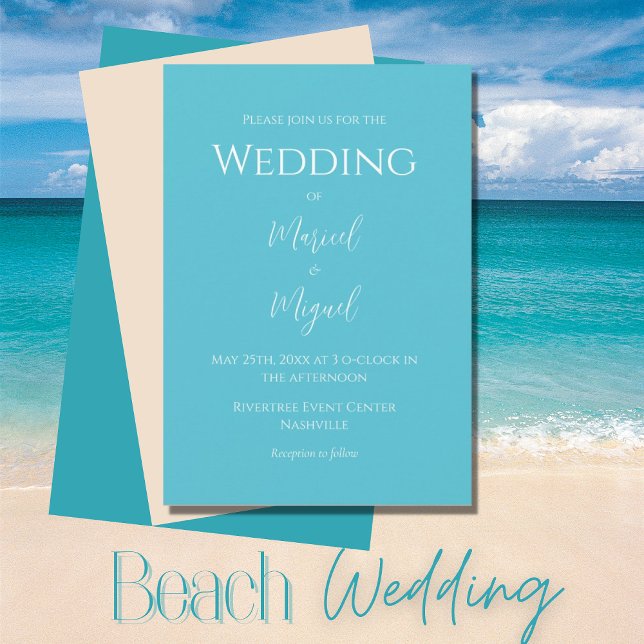 Blue Ocean Modern Wedding Invitation (Creator Uploaded)