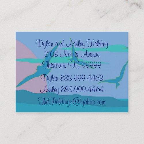 Blue Ocean Paradise At Home Address Business Card