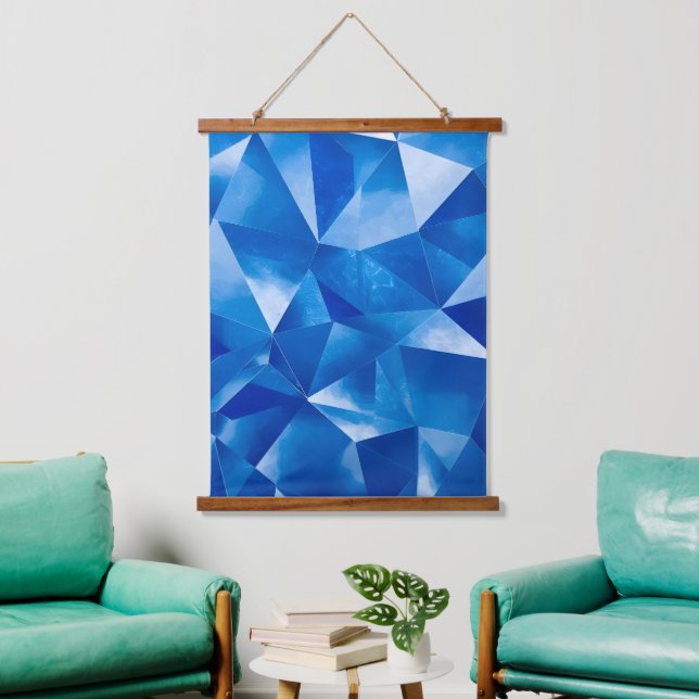 Blue Ocean Prism Polygonal Hanging Tapestry (Living Room)