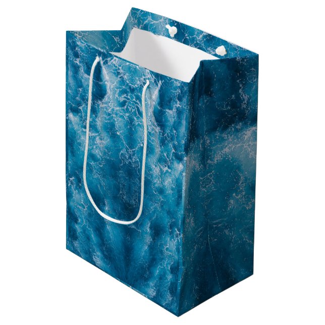 Blue Ocean Rippling Waves Gift Bag (Front Angled)