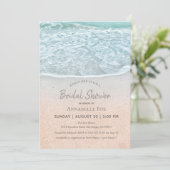 Blue Ocean & Sandy Beach Bridal Shower Invitation (Standing Front)