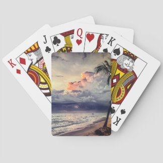 Blue Ocean Sandy Beach Summer Poker Cards