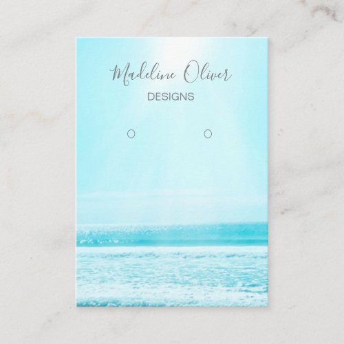 Blue Ocean Scene Earring Display Business Card