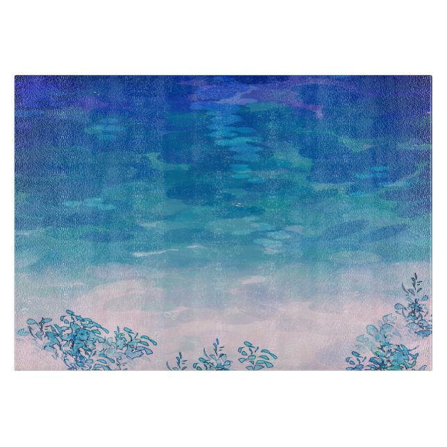Blue Ocean Sea Beach  Cutting Board (Front)