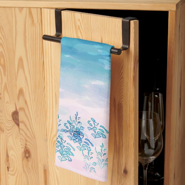 Blue Ocean Sea Beach Kitchen Towel (Thirds Fold)