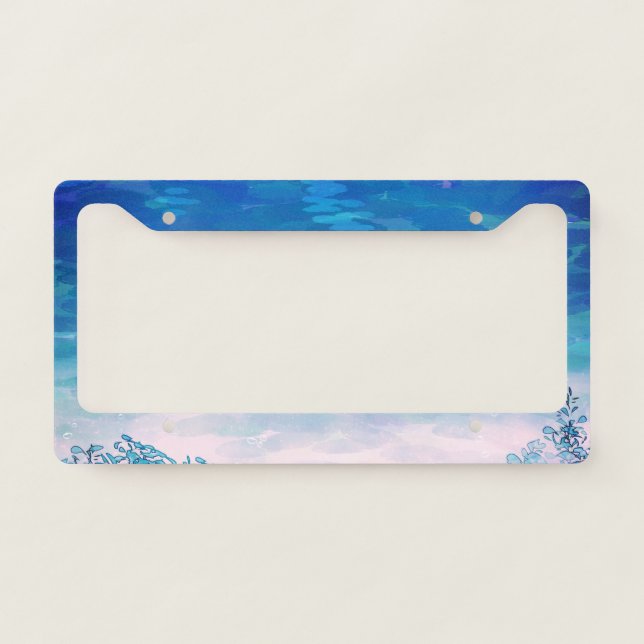 Blue Ocean Sea Beach License Plate Frame (Front)