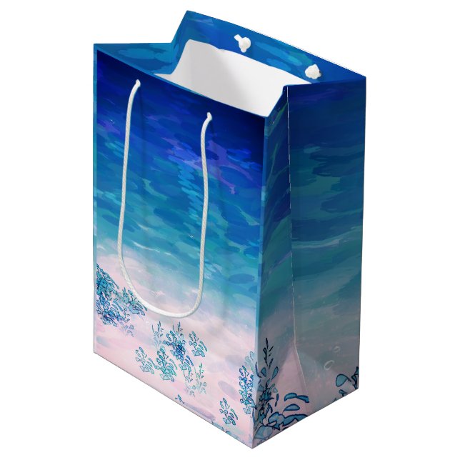 Blue Ocean Sea Beach Medium Gift Bag (Front Angled)