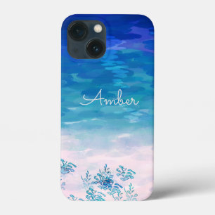 Blue Ocean Sea Beach Personalized iPhone 13 Mini Case