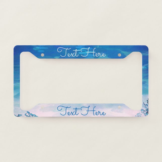Blue Ocean Sea Beach Personalized License Plate Frame (Front)