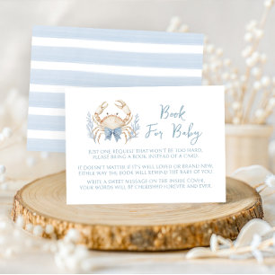 Blue Ocean Sea themed Book For Baby Boy Shower Enclosure Card