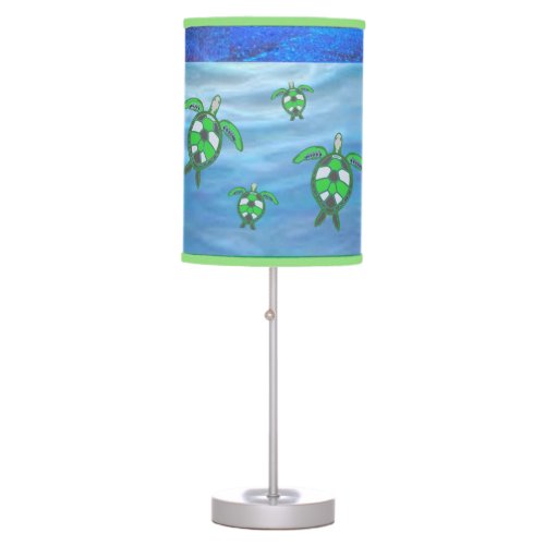 Blue Ocean Sea Turtles  Table Lamp