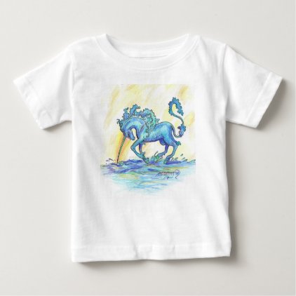Blue Ocean Sea Unicorn Fish Horse Hippocampus Baby T-Shirt