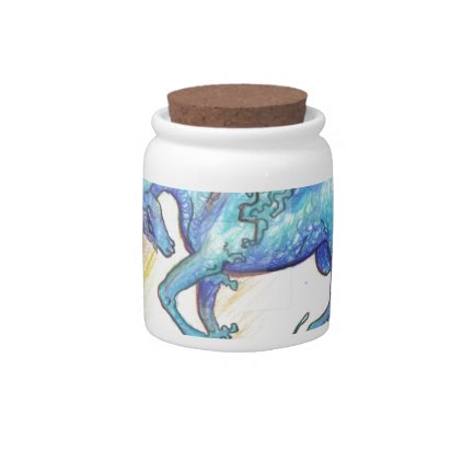 Blue Ocean Sea Unicorn Fish Horse Hippocampus Candy Jar