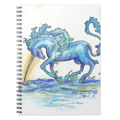 Blue Ocean Sea Unicorn Fish Horse Hippocampus Notebook