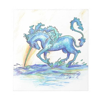Blue Ocean Sea Unicorn Fish Horse Hippocampus Notepad