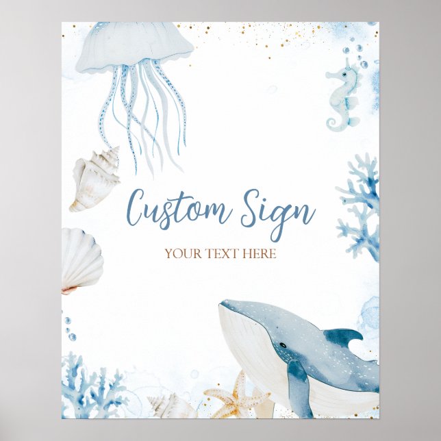 Blue Ocean Sea You Soon Summer Custom Sign (Front)