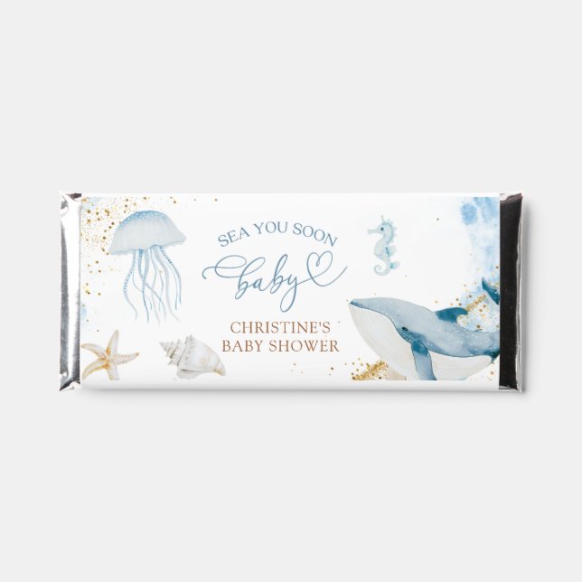Blue Ocean Sea You Soon Summer Hershey Bar (Front)