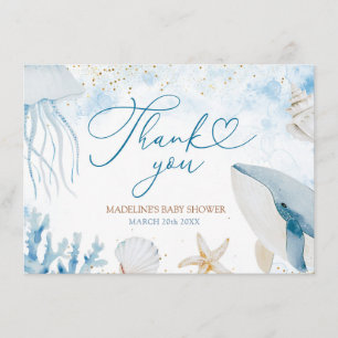 Blue Ocean Sea You Soon Summer Thank You Card