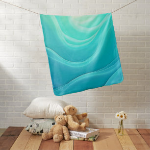 Blue Ocean Serenity Abstract Waves Design Baby Blanket