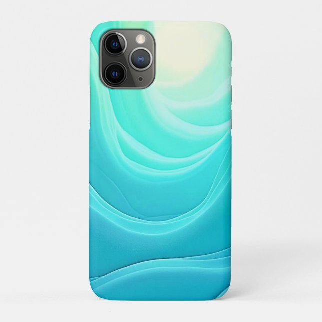 Blue Ocean Serenity Abstract Waves Design Case-Mate iPhone Case (Back)