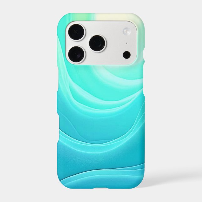 Blue Ocean Serenity Abstract Waves Design Iphone Case (Back)