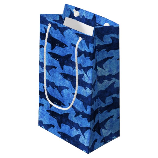 Blue Ocean Shark Attack Small Gift Bag (Front Angled)