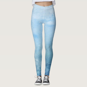 blue ocean simple cute sparkle modern leggings