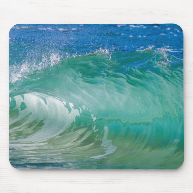 Blue Ocean Summer Beach Waves Mouse Pad (Front)