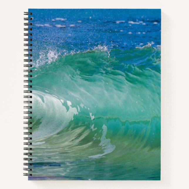 Blue Ocean Summer Beach Waves Notebook (Front)