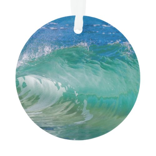 Blue Ocean Summer Beach Waves Ornament