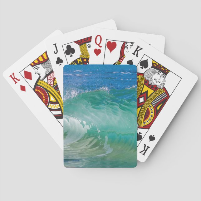 Blue Ocean Summer Beach Waves Poker Cards (Back)