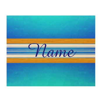Blue Ocean Surfboard Wood Wall Decor by BailOutIsland at Zazzle