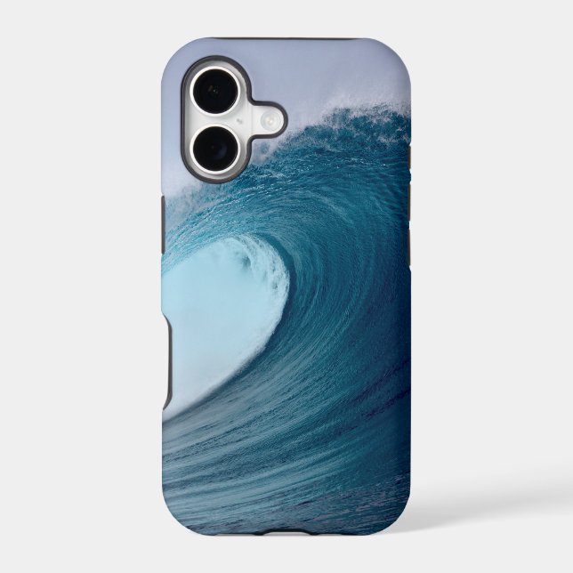 Blue ocean surfing waves iphone case (Back)