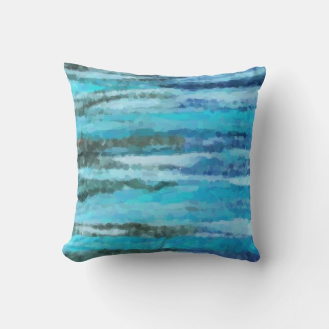 Blue Ocean Throw Pillow (Front)