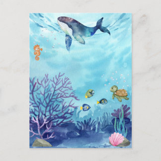 Blue Ocean under the sea Postcard