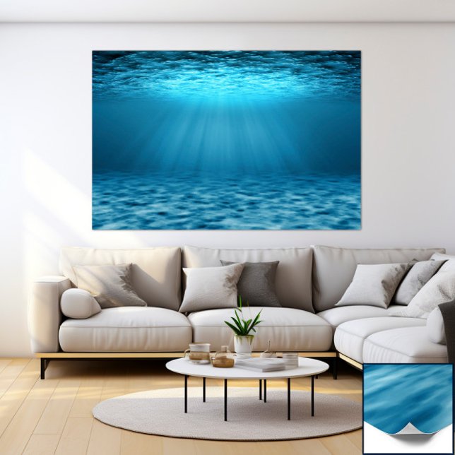 Blue Ocean Underwater Scene with Sunlight Rays Poster (Creator Uploaded)