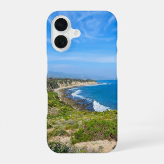 Blue ocean water along the coastline at Poine Dume iPhone 16 Case