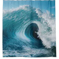  Ocean Blue Shark Shower Curtain with Hooks : Home