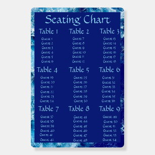 Blue Ocean Water Wedding Seating Chart Foam Board