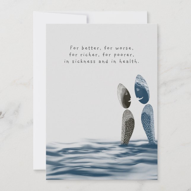 Blue Ocean Watercolor Coastal Beach Wedding Invitation (Front)