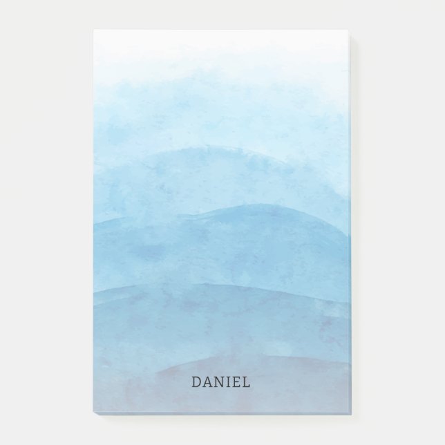 Blue Ocean Watercolor Personalized Notes (Front)