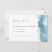 Blue Ocean Watercolor Wedding RSVP Card (Front)
