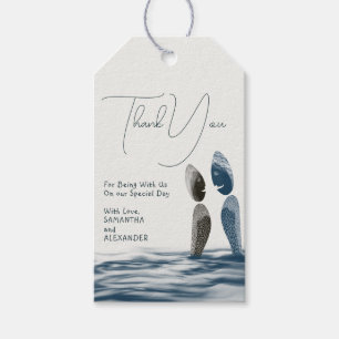 Blue Ocean Watercolor Wedding Thank You Favor Gift Tags