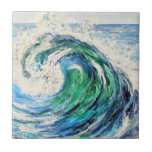 Blue Ocean Wave Ceramic Tile