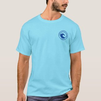 Blue Ocean Wave Circle Design Chincoteague Island T-Shirt