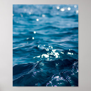 Blue Ocean Wave Poster