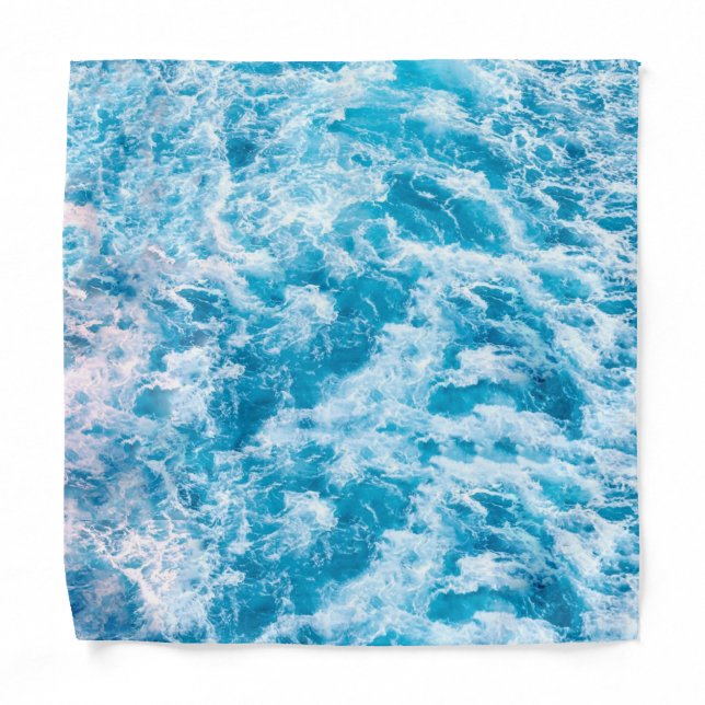 Blue Ocean Wave Texture Bandana (Front)