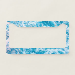 Blue Ocean Wave Texture License Plate Frame