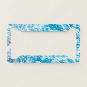 Blue Ocean Wave Texture License Plate Frame