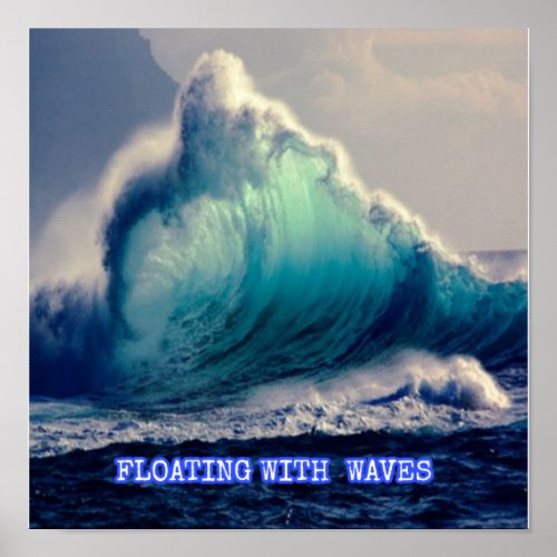 Blue ocean waves 1 poster